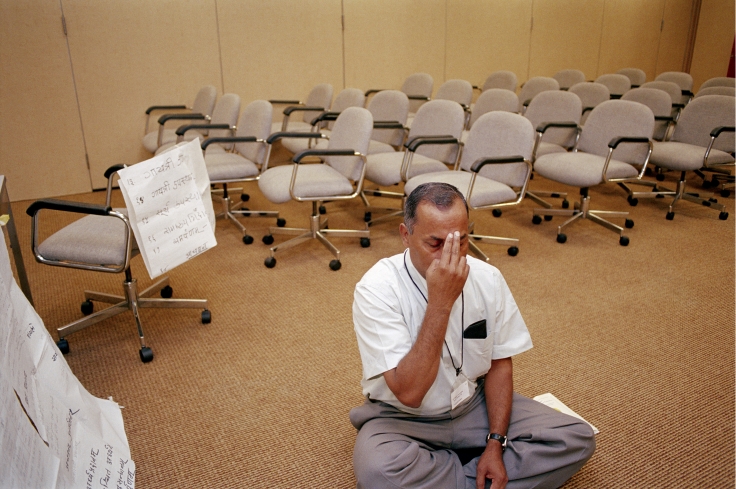 GAURI GILL, Brahmin thread tying ceremony for Silicon Valley professionals in a local strip mall. Fremont, California 2002,&nbsp;from the series&nbsp;The Americans, 2000-2007